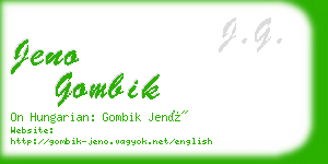 jeno gombik business card